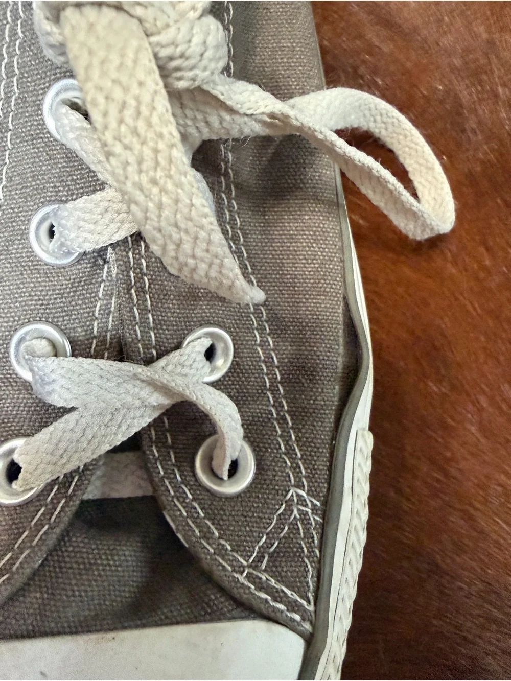 Taupe Canvas Low-Top Sneakers